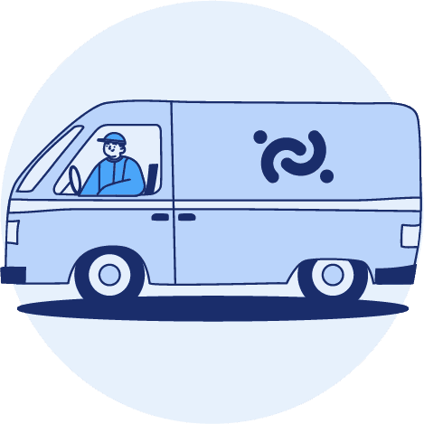 Cargo van for larger packages illustration
