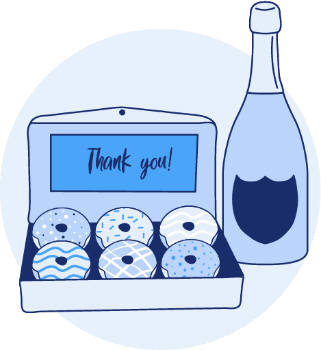 Corporate gift delivery illustration