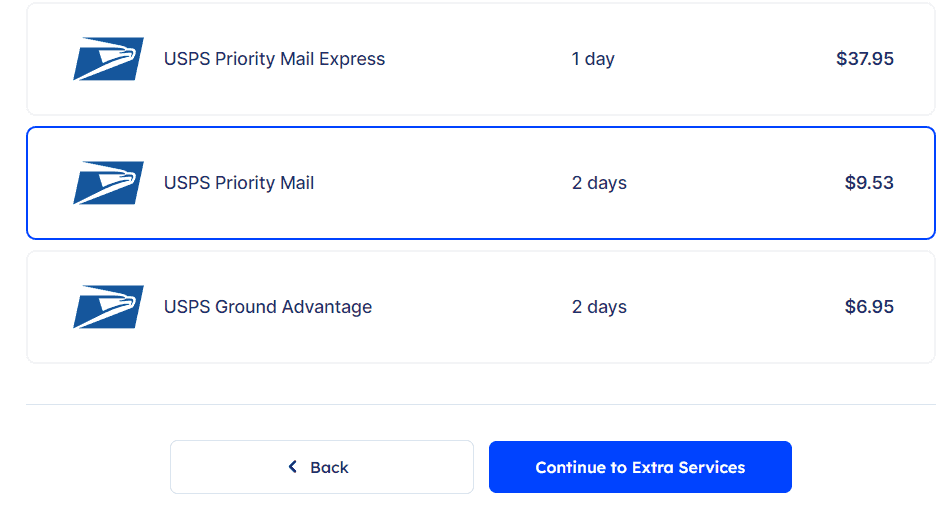 Screenshot of Airpals Multi-Carrier Dashboard showing only USPS carriers