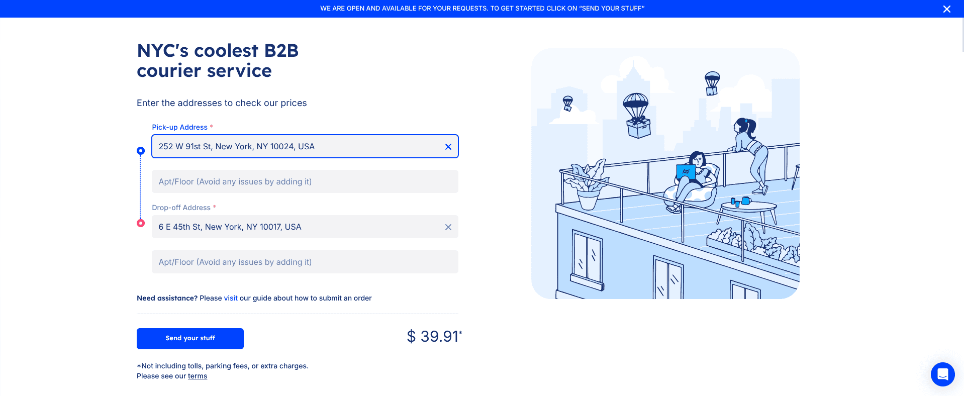 airpals nyc landing page