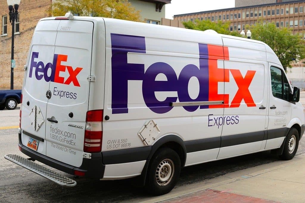 FedEx Van in the street