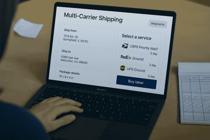 multi carrier shipping software dashboard