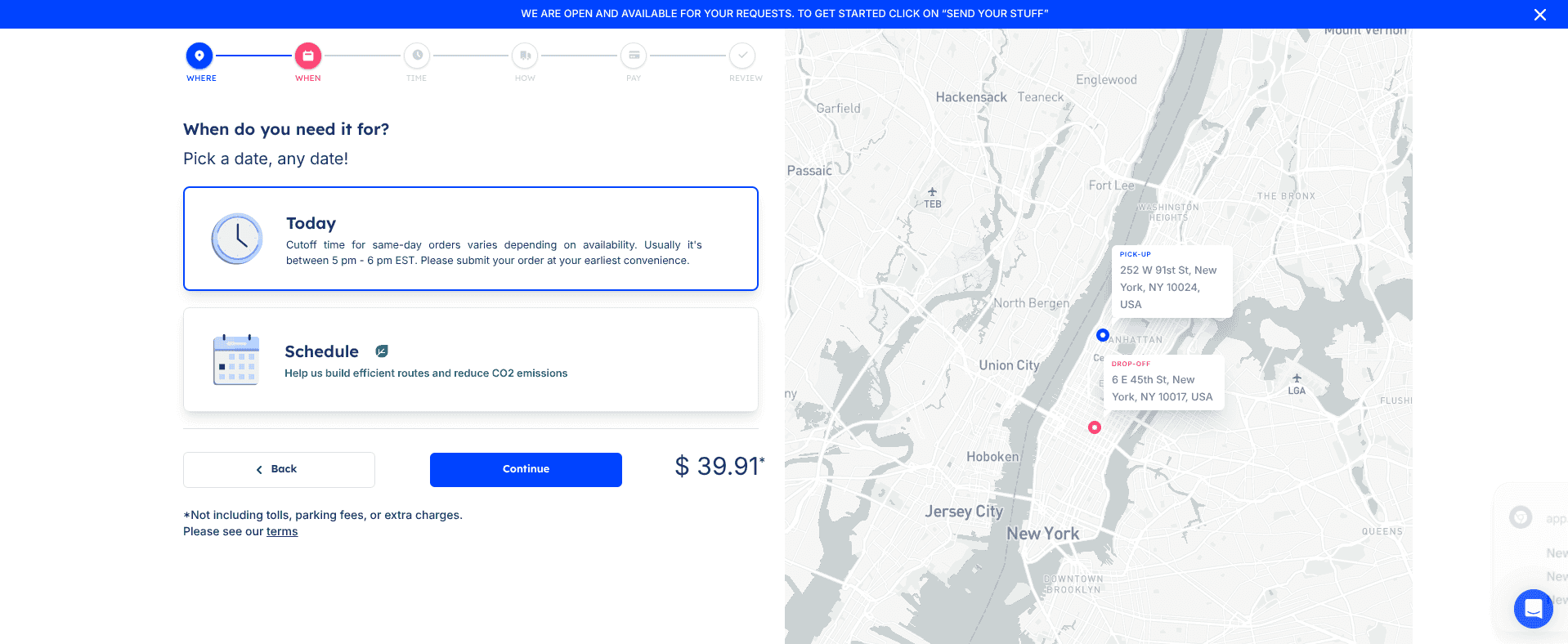 pick today or schedule step nyc landing page